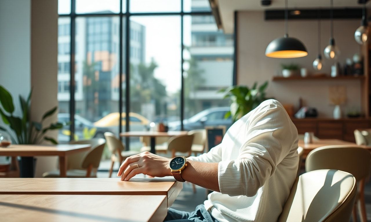 高級時計を持たずリラックスした雰囲気の日常