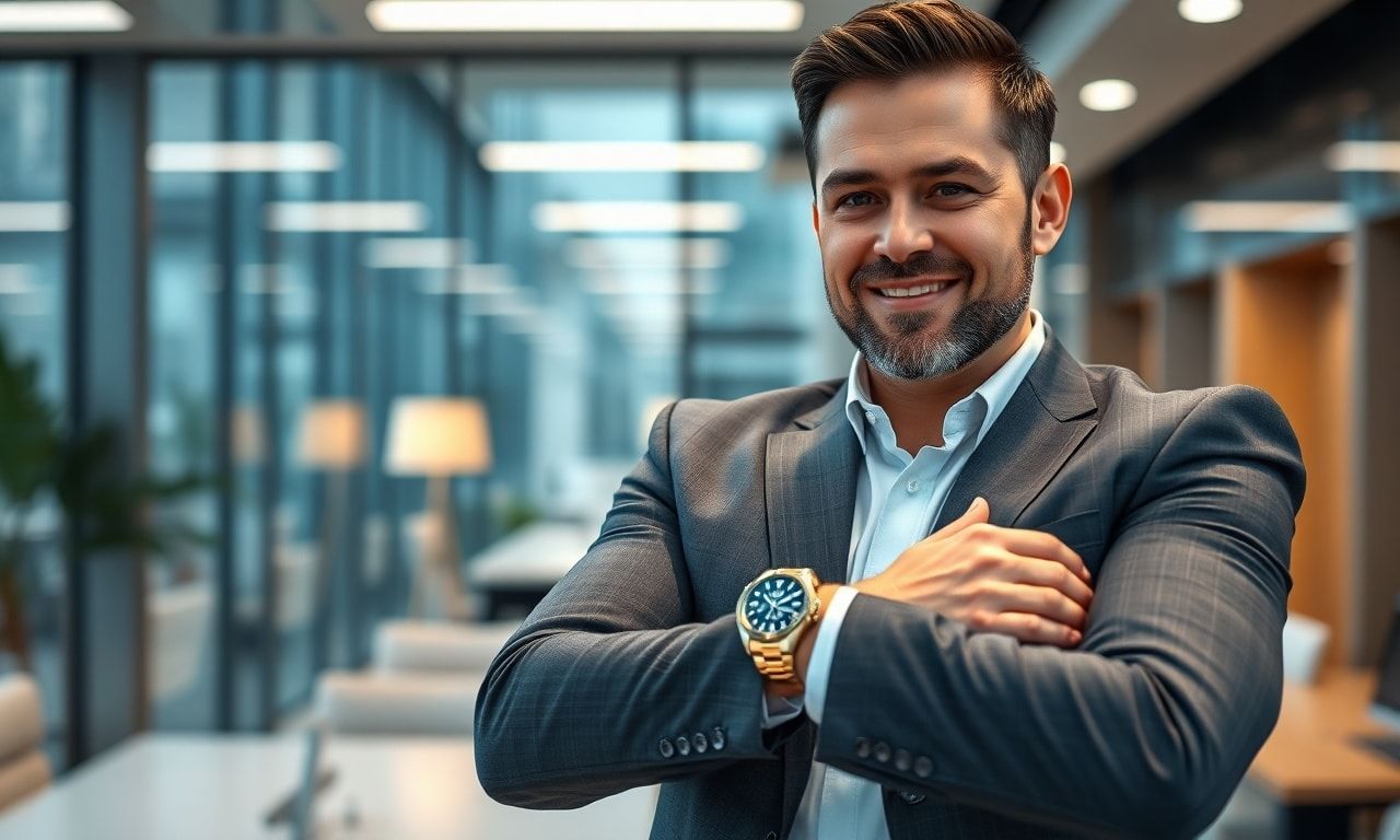 高級時計をつけたビジネスマン