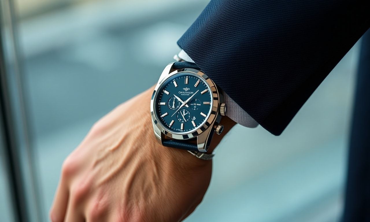 高級時計を身につけた手元