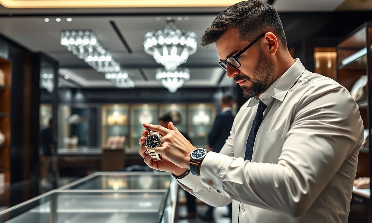 高級時計の接客風景