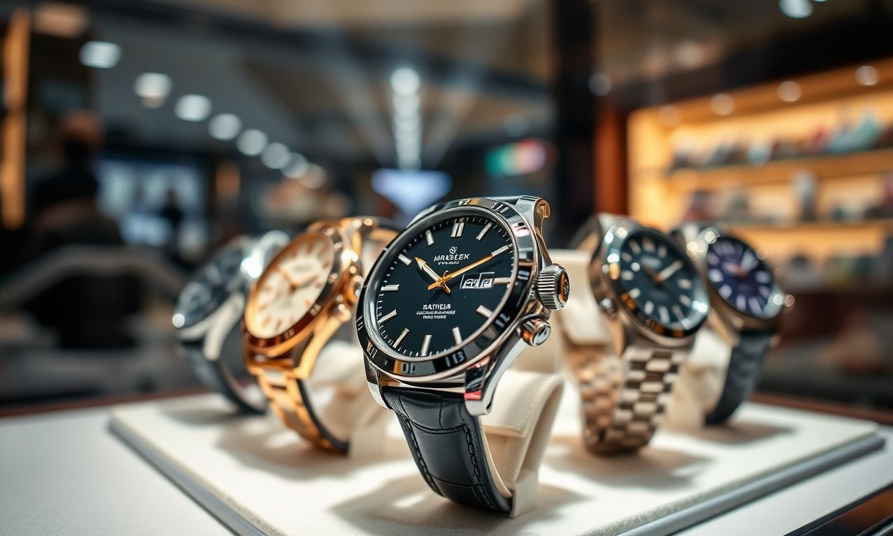 高級時計のディスプレイ