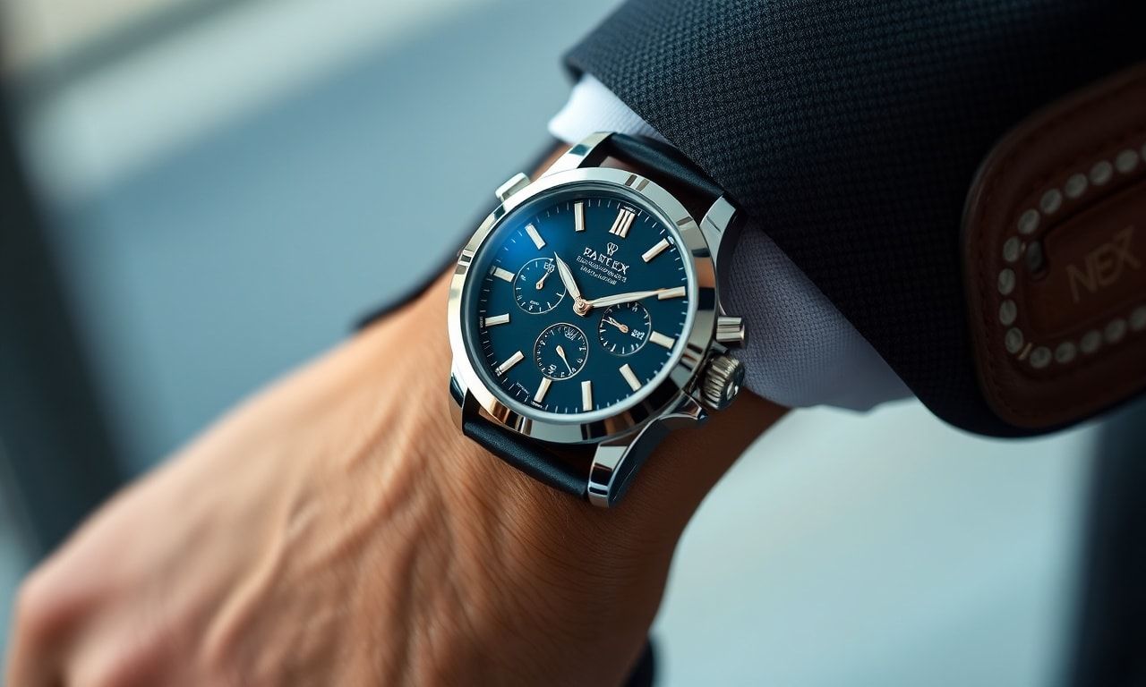 高級時計を着用した男性の腕