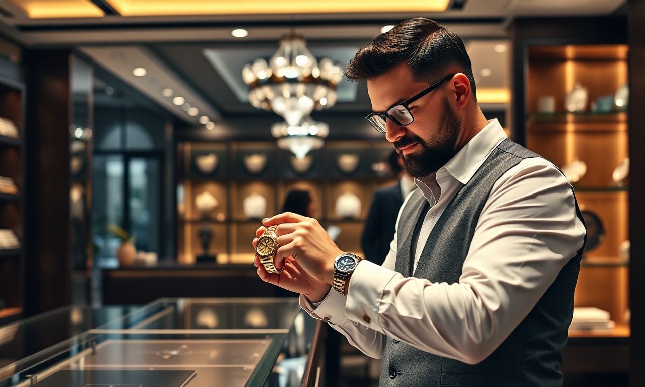 高級時計店での接客風景