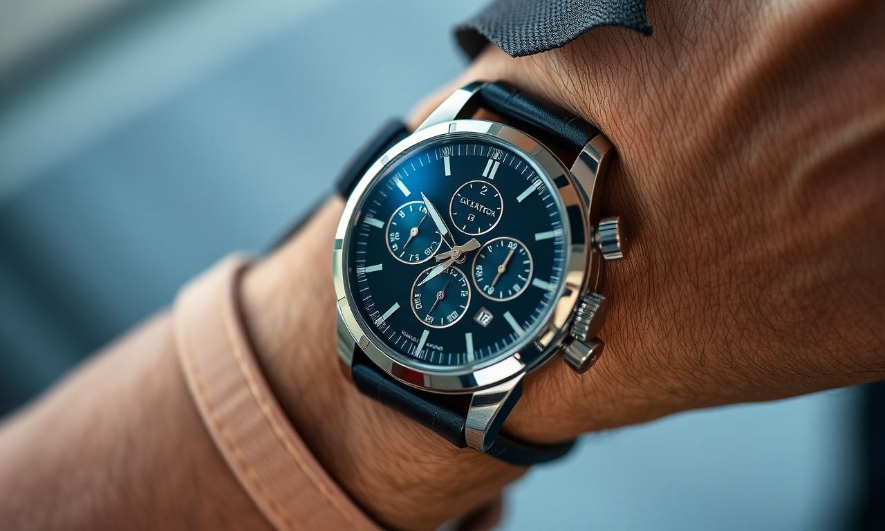 高級時計クロノグラフの接写