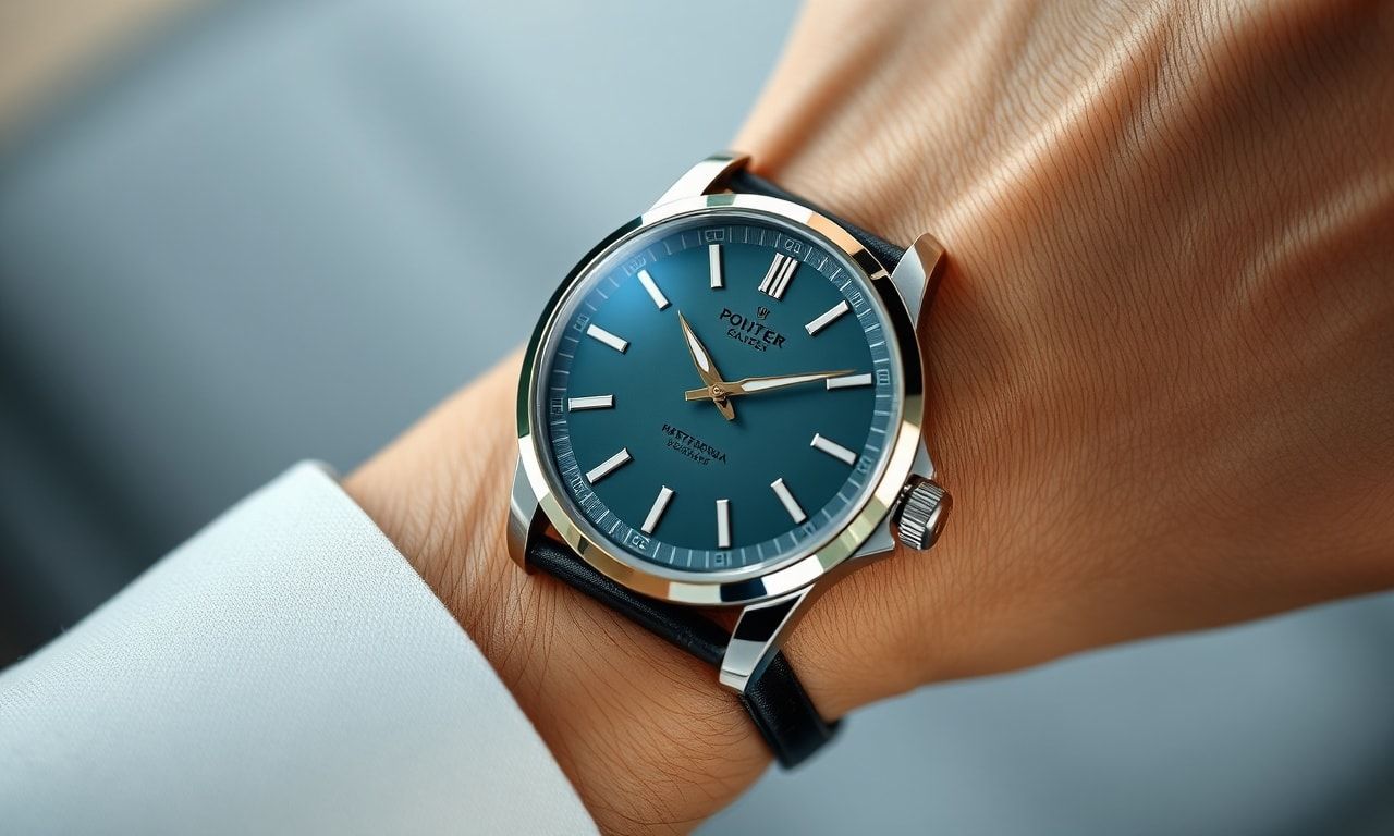 36mmの高級時計を着用した腕元