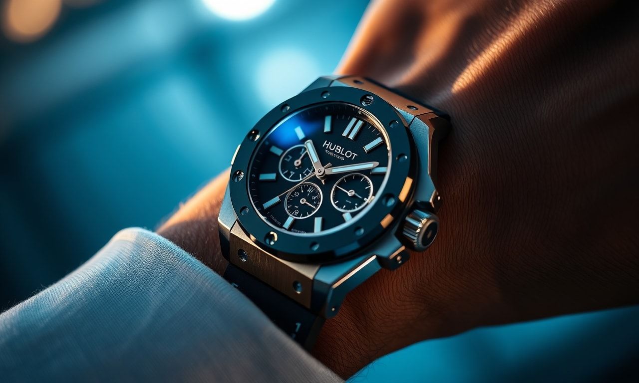 ウブロの時計を腕に纏う様子