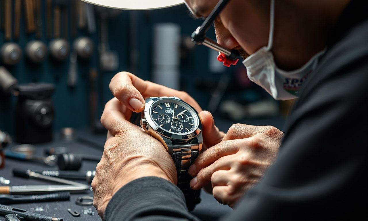 時計のメンテナンス風景