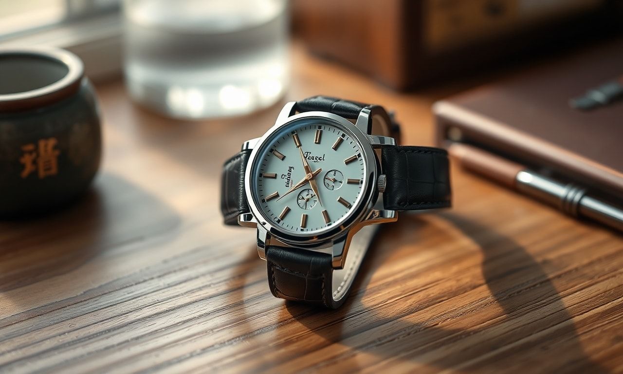 腕時計のあるデスク