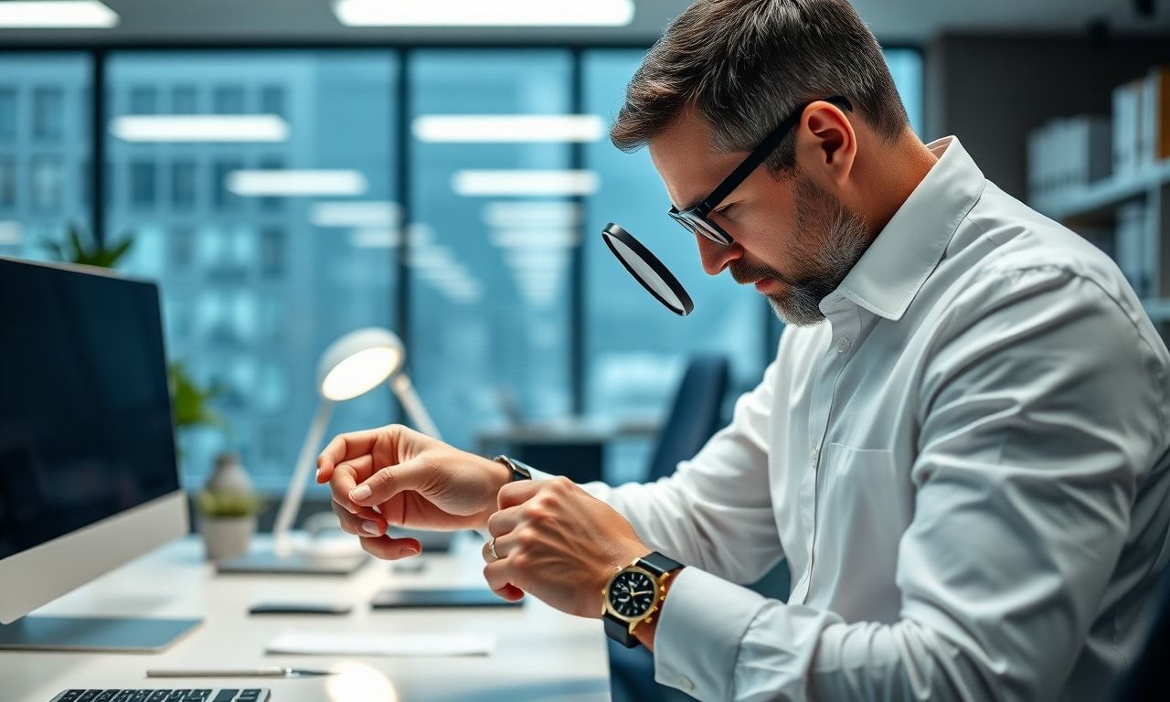高級時計の慎重なチェック