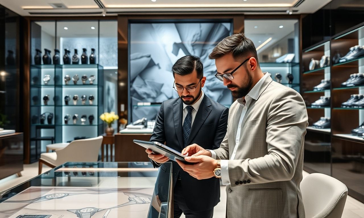 高級時計販売員の職場風景