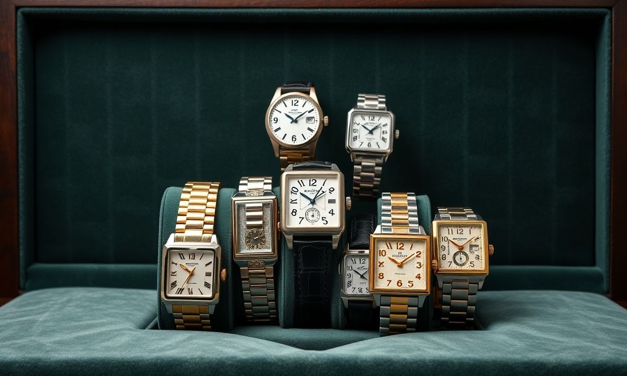 人気ブランドの四角い高級時計