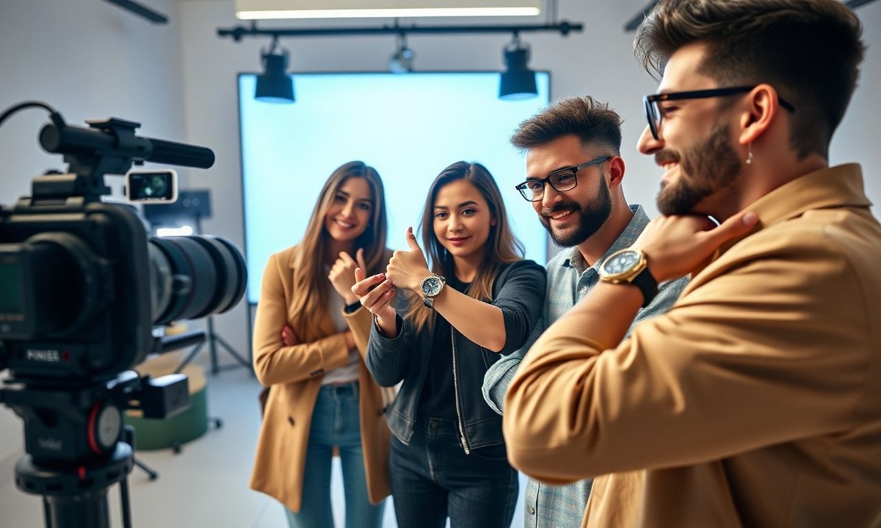 動画撮影と時計のイメージ